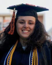 student graduating close up