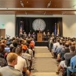 UPIKE students, faculty and staff seated at 2018 opening convocation ceremony