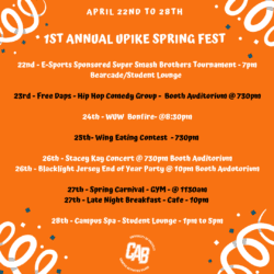 flyer for spring fest events