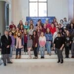 A group of young female students attending the verizon optometric camp at the Kentucky College of Optometry in January 2019