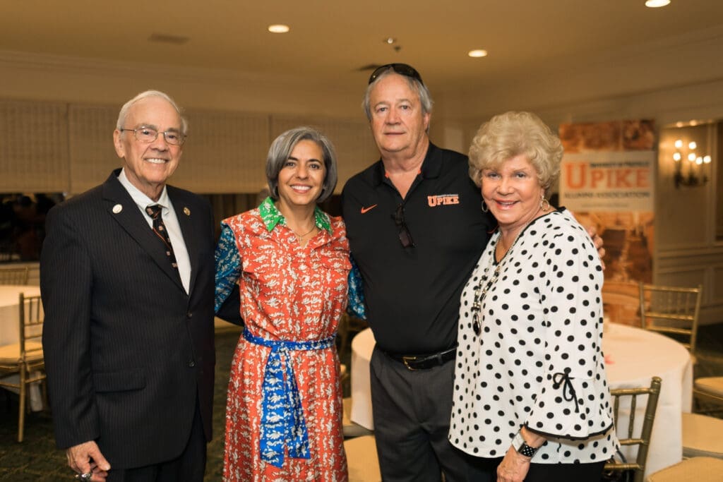 event hosts, Doug and Felicia Branham pose for a photo with Chancellor Patton and Judi Patton