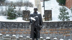 Snow on Patton Statue