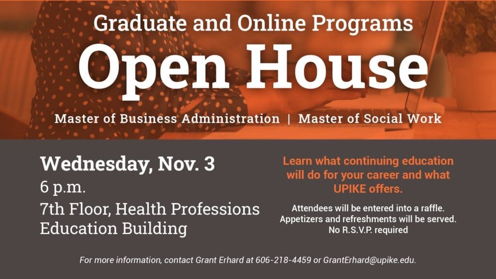 Graduate and Online programs flyer for MBA and MSW