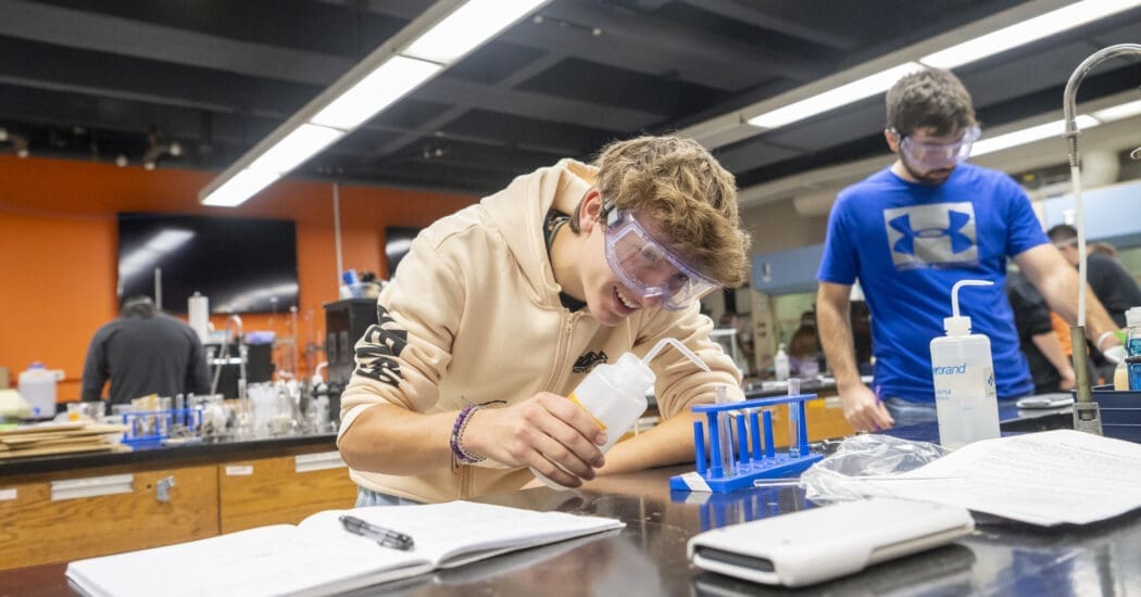 upike student in chemistry lab class