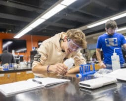 upike student in chemistry lab class