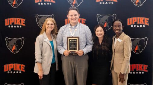 Seth Clark accepts VSP Vision of Hope Scholarship