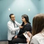 Students in a health clinic.