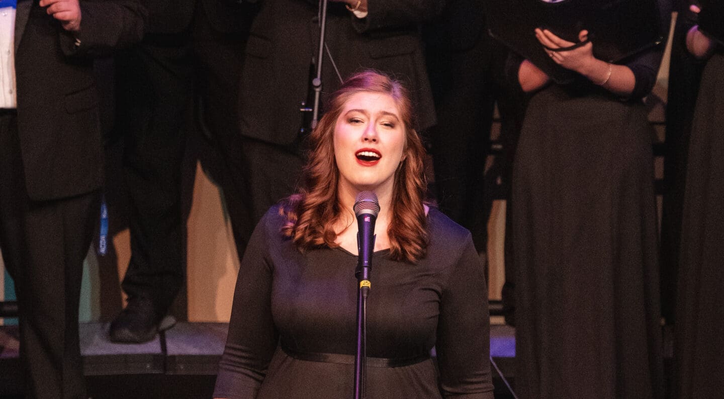 Student Choir soloist singing.