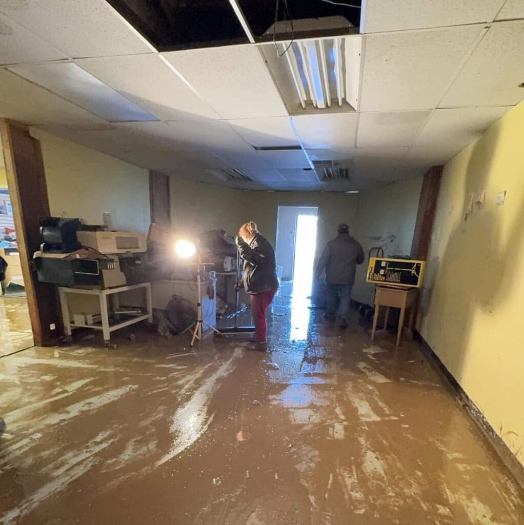 UPIKE students working on flood relief efforts