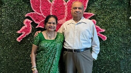 Drs. Gopal and Mina Majmundar at Diwali festival.