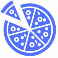 blue pizza icon flat image