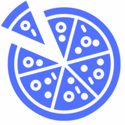 blue pizza icon flat image